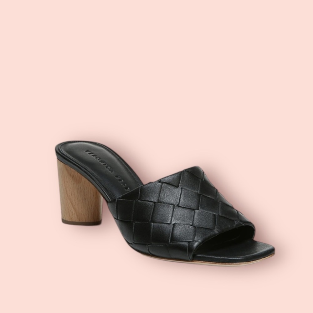 VERONICA BEARD Kiele Black Woven Napa Sandals